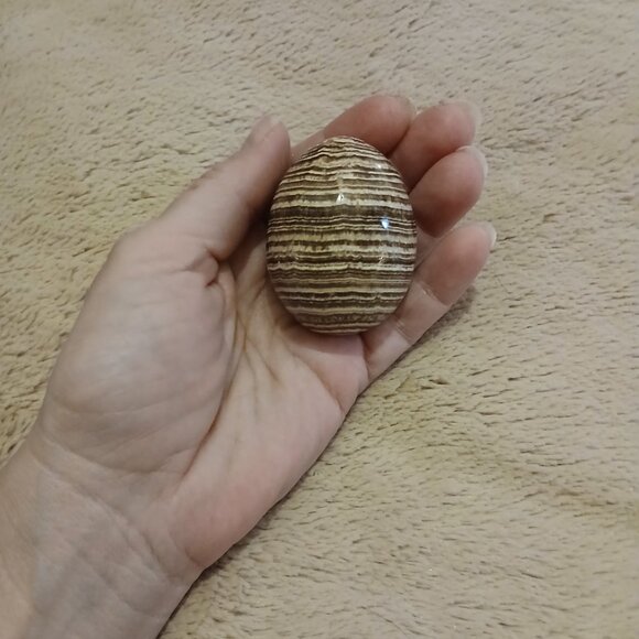Brown & Tan Banded Aragonite Egg from Madagascar (NWOT) - Picture 12 of 12